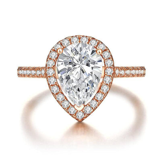 2 Ct Created Diamond Pear Cut Engagement Ring