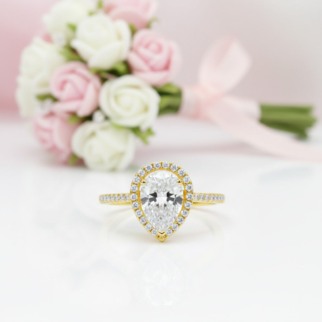 2.0 Ct Diamond Option Pear-Cut Engagement Ring-Black Diamonds New York