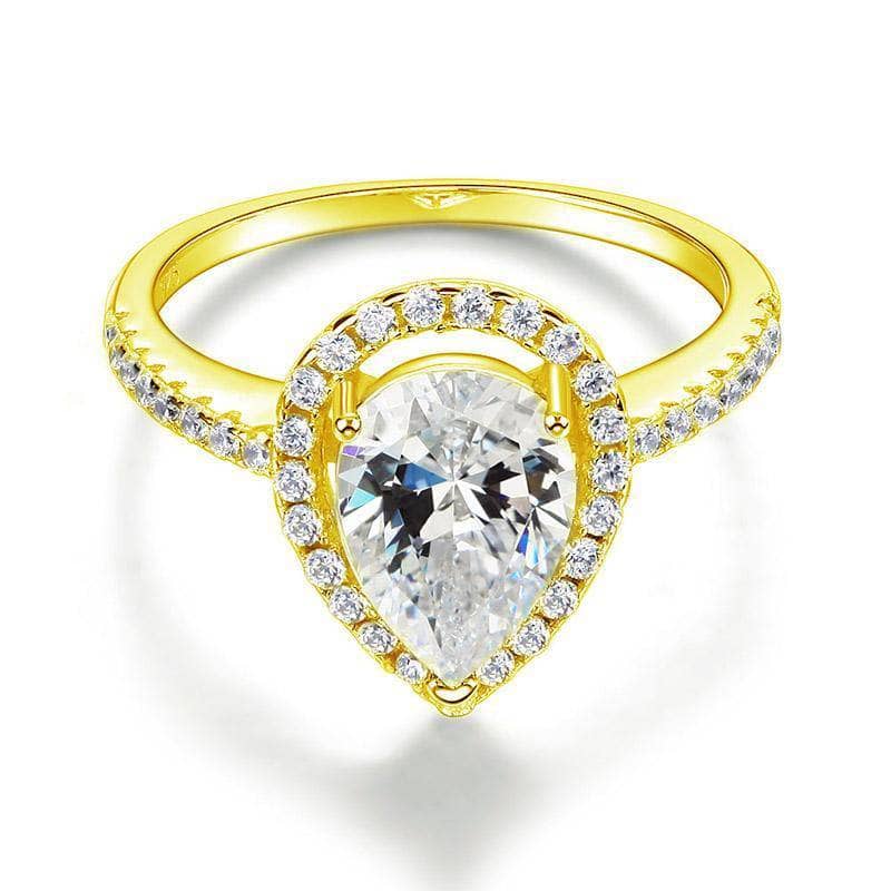 2 Ct Created Diamond Pear Cut Engagement Ring-Black Diamonds New York