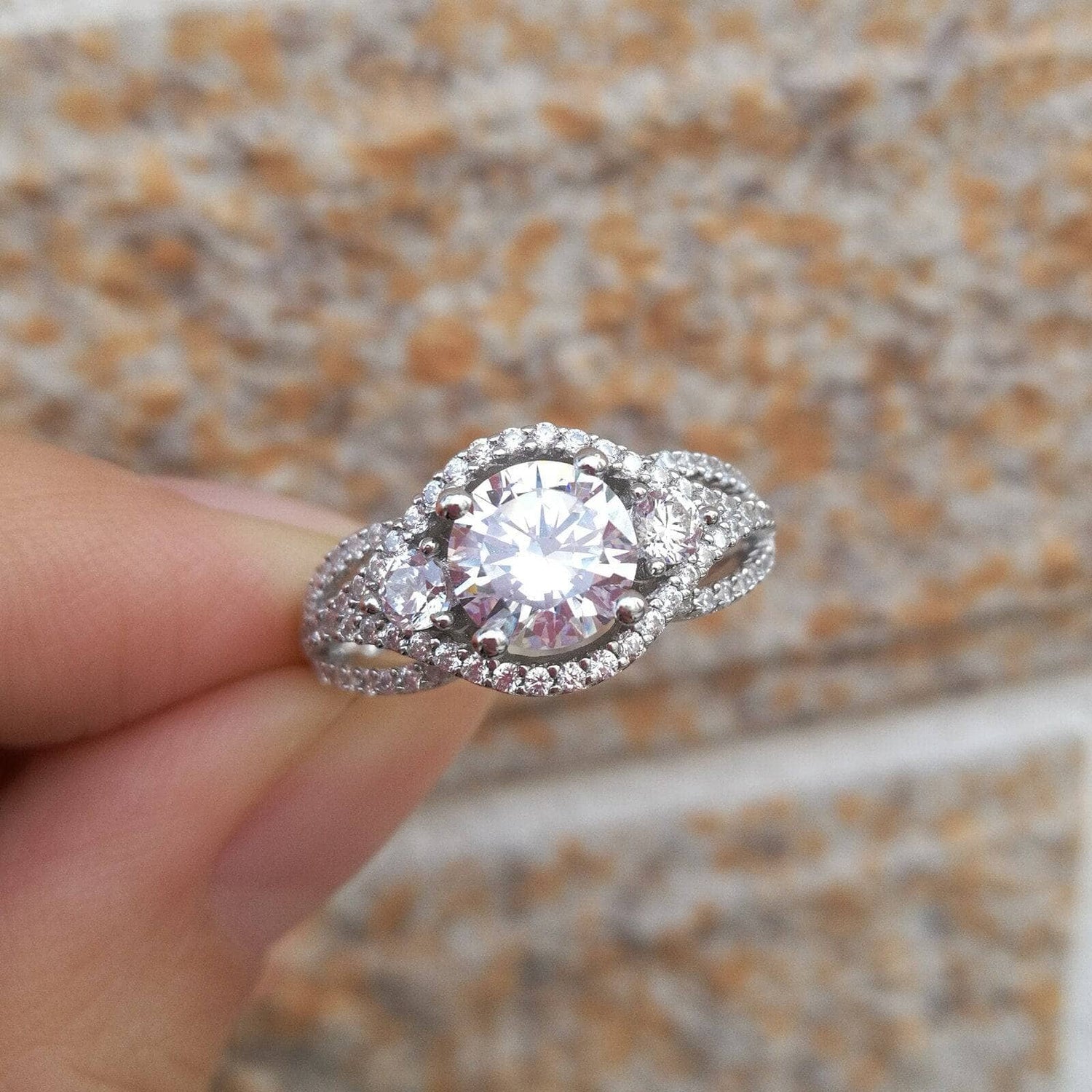 2 Pieces Round Cut Created Diamond Engagement Ring-Black Diamonds New York