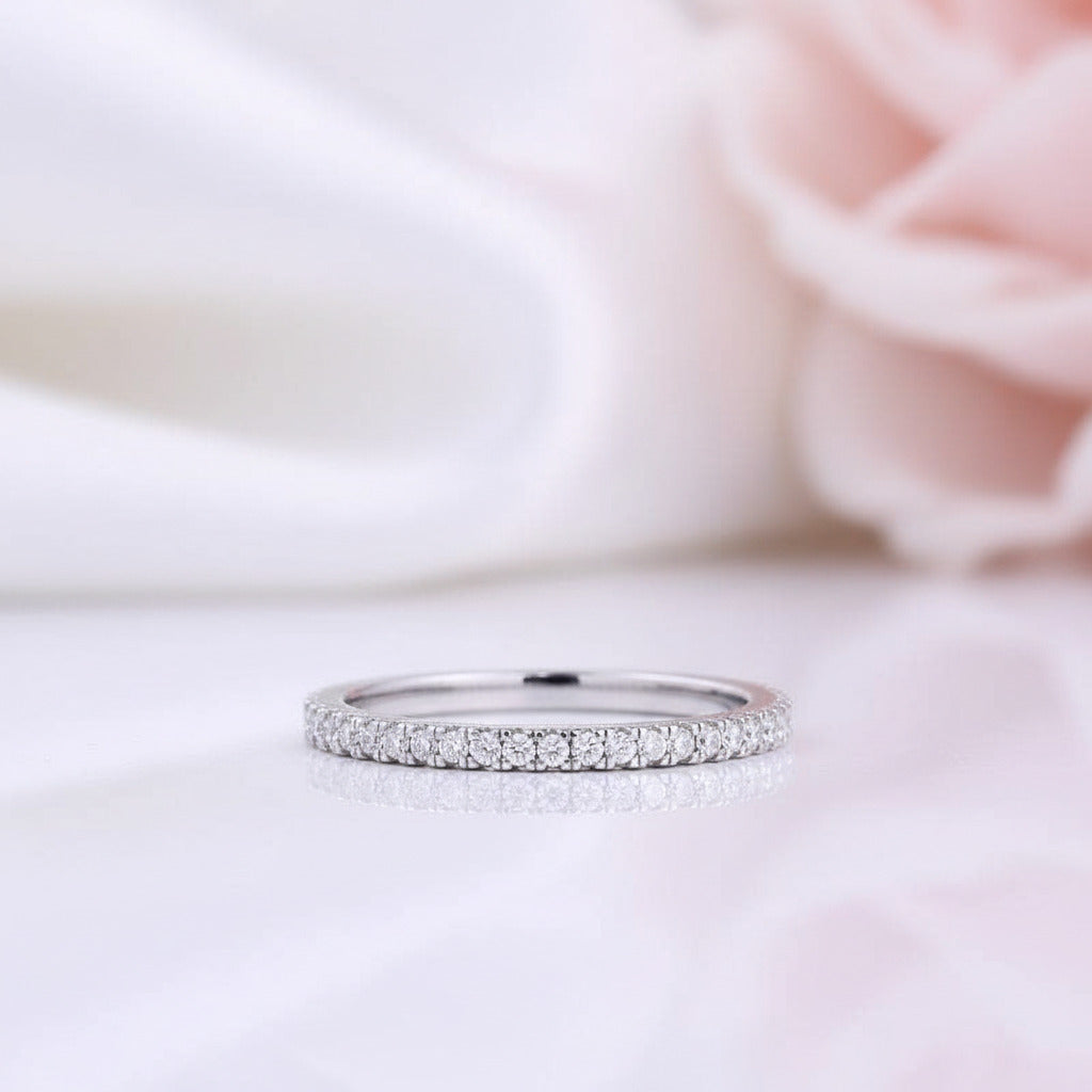2 Tone Full Eternity 3PC Stackable Wedding Band Set-Black Diamonds New York