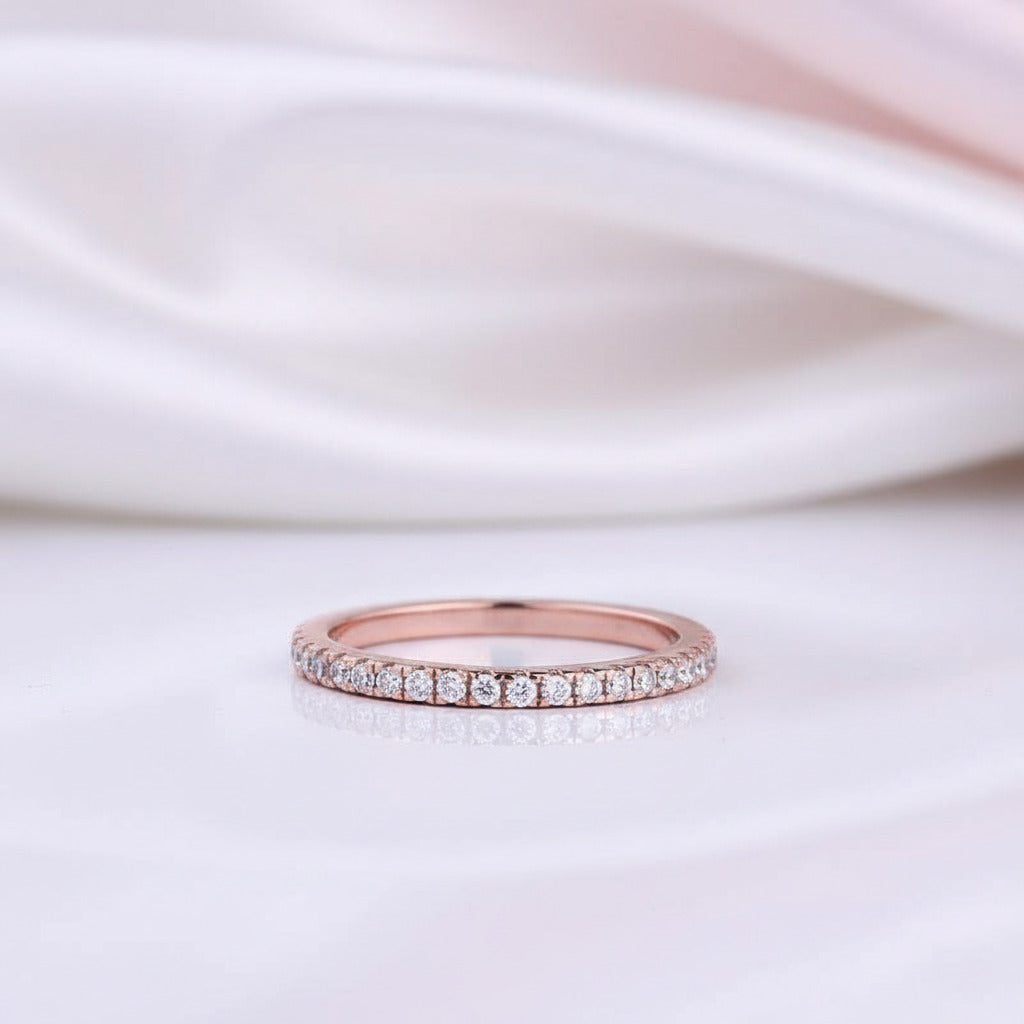 2 Tone Full Eternity 3PC Stackable Wedding Band Set-Black Diamonds New York