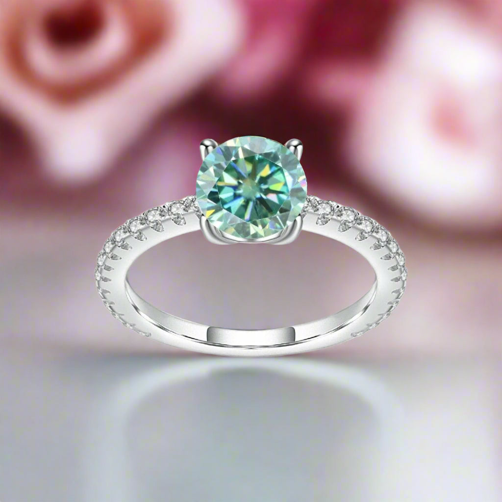 2.0Ct EF Color Round Diamond Petite Engagement Ring-Black Diamonds New York