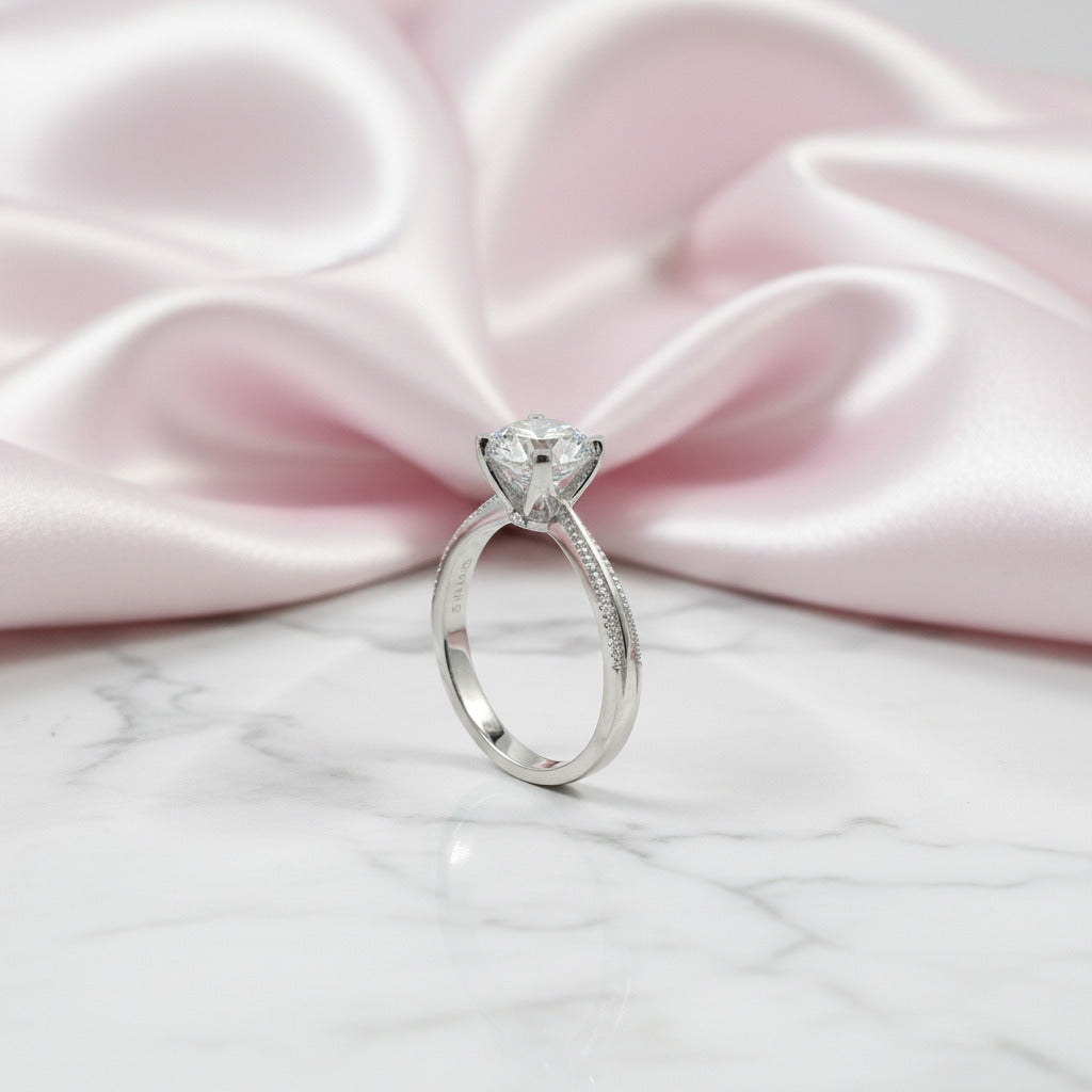 2.0 Ct Round Cut D Color Diamond Option Dewdrop Engagement Ring-Black Diamonds New York