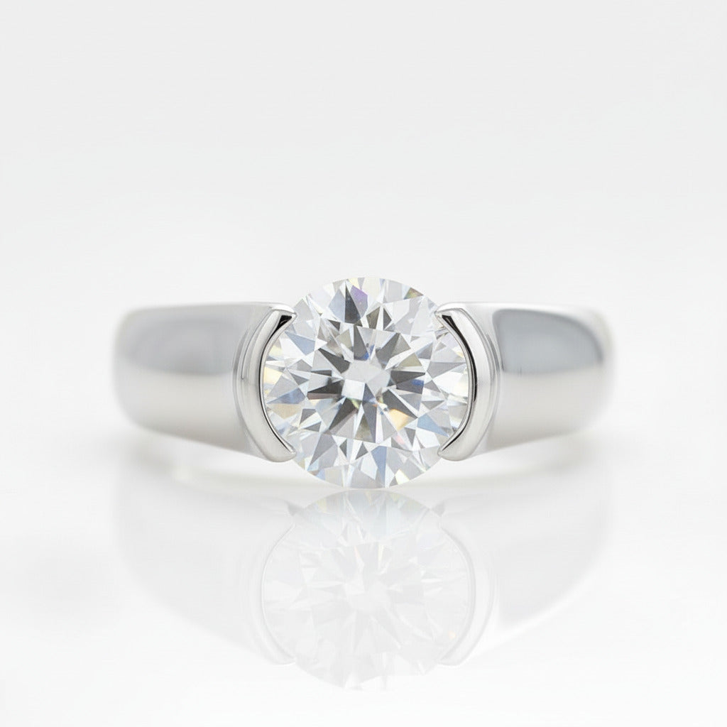 2.0 Ct Round Cut Diamond Option Engagement Ring-Black Diamonds New York