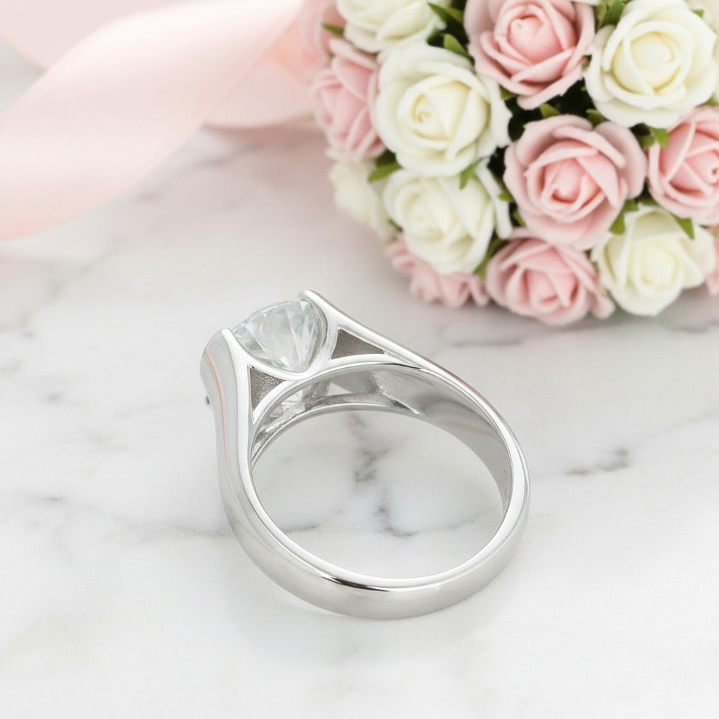 2.0 Ct Round Cut Diamond Option Engagement Ring-Black Diamonds New York