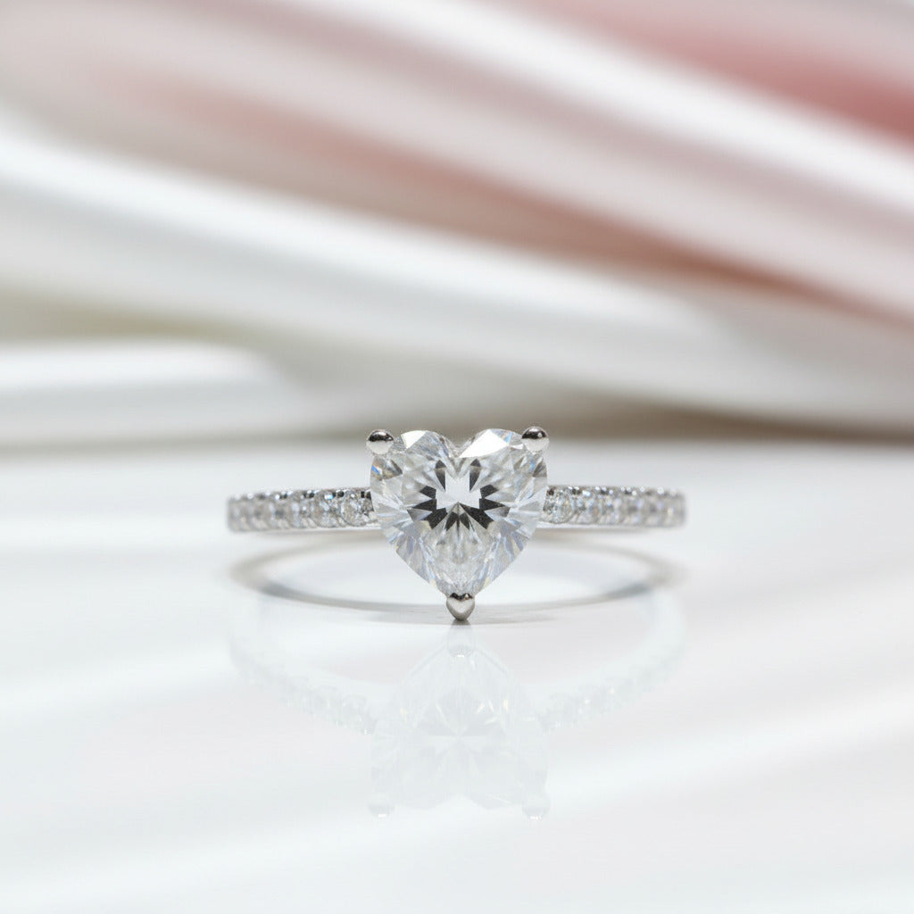 2.0ct Heart-cut Diamond Option Engagement Ring-Black Diamonds New York