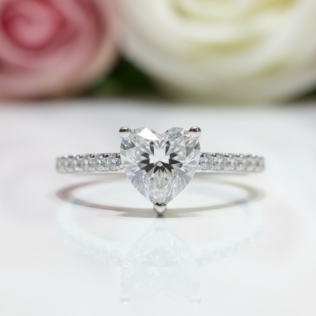 2.0ct Heart-cut Diamond Engagement Ring-Black Diamonds New York