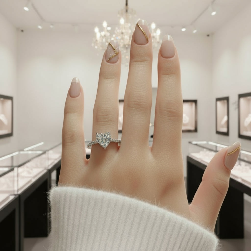 2.0ct Heart-cut Diamond Option Engagement Ring-Black Diamonds New York