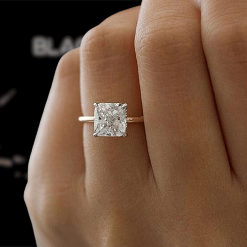 Carat Princess Cut Yellow Gold Engagement Ring – Black