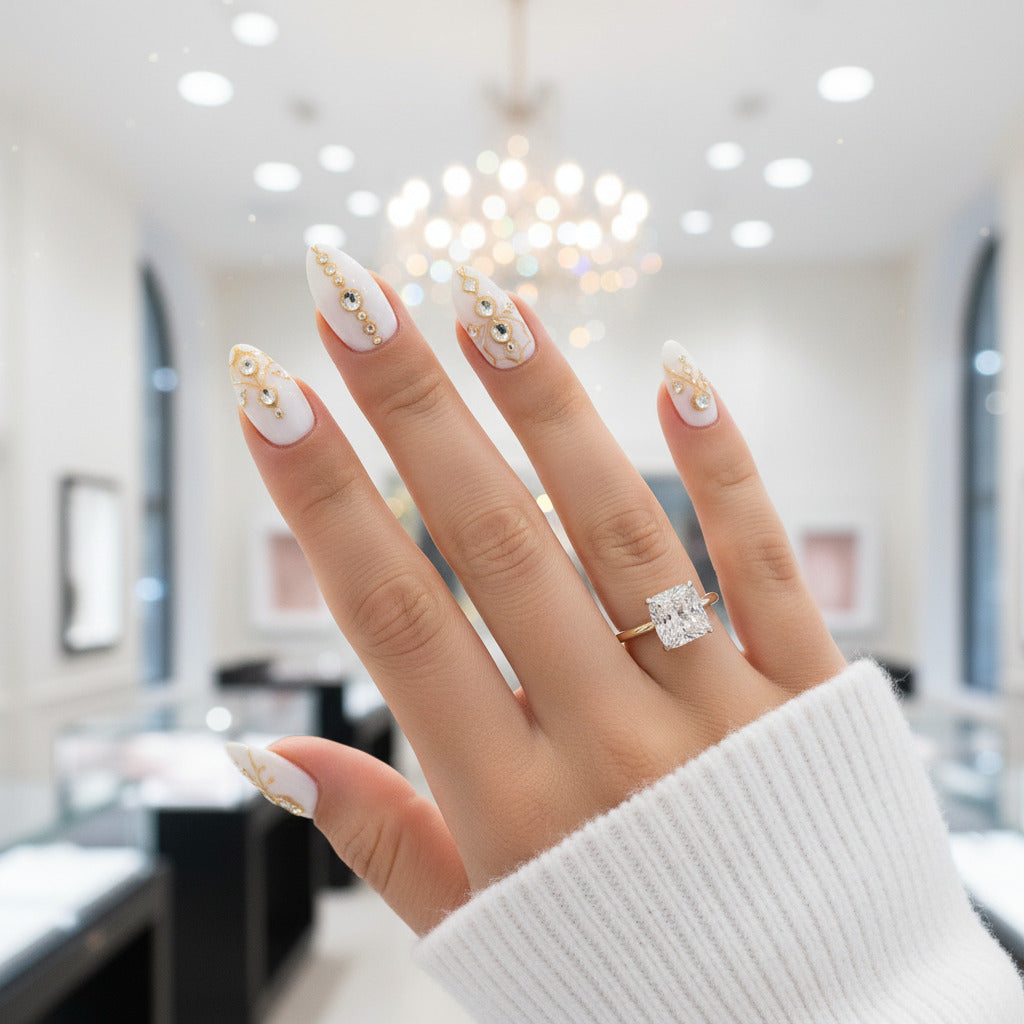 Carat Princess Cut Yellow Gold Engagement Ring – Black