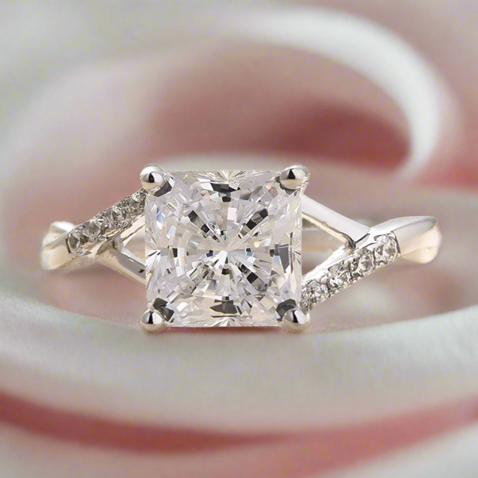 2.0 Carat Princess Cut Women's Engagement Ring-Black Diamonds New York