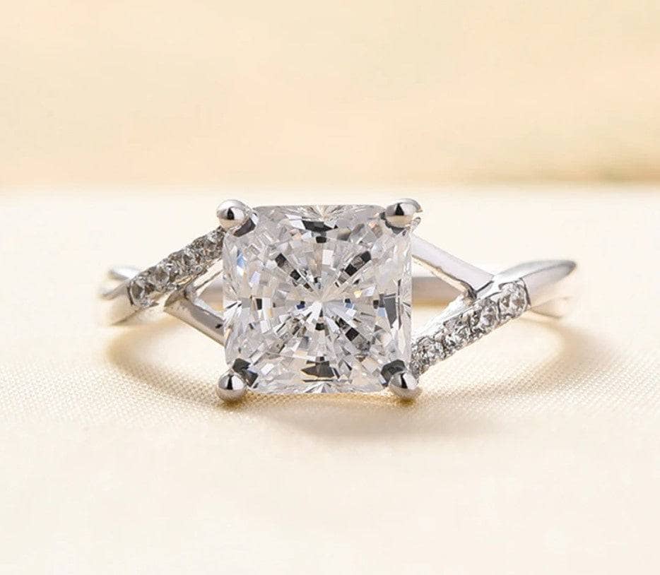 2.0 Carat Princess Cut Women's Engagement Ring - Black Diamonds New York