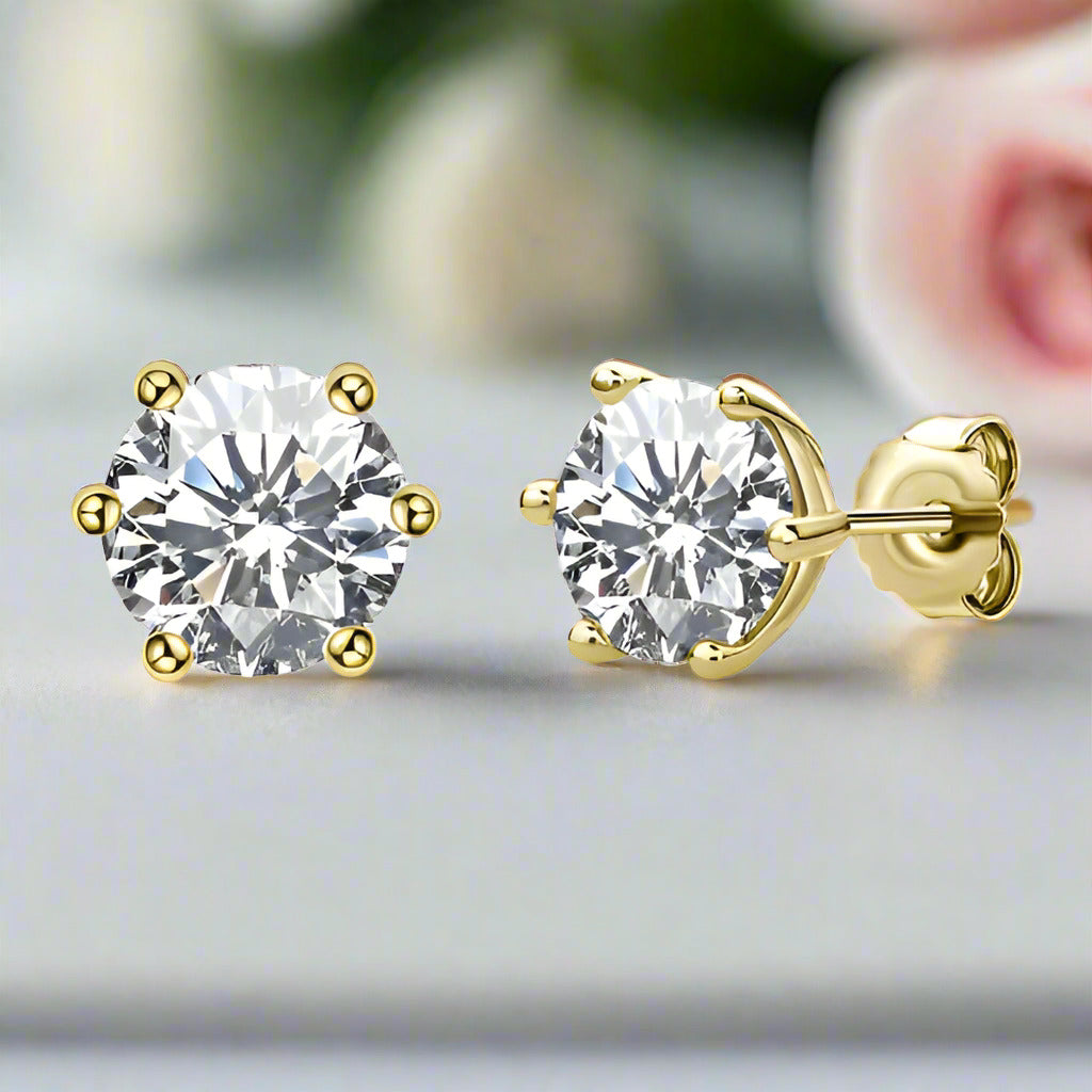 2.0 Carat Round Cut Diamond Stud Earrings-Black Diamonds New York