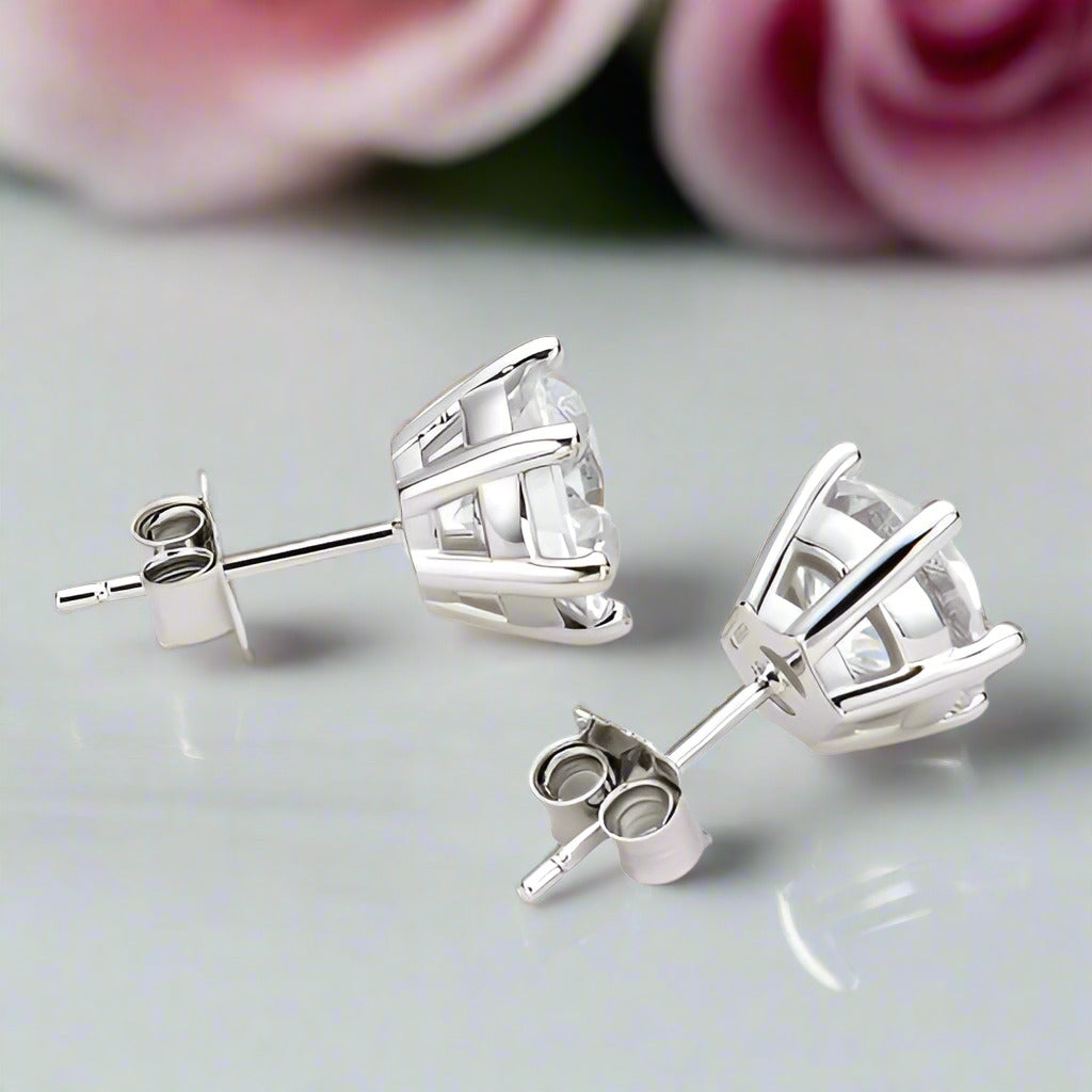 2.0 Carat Round Cut Diamond Stud Earrings-Black Diamonds New York