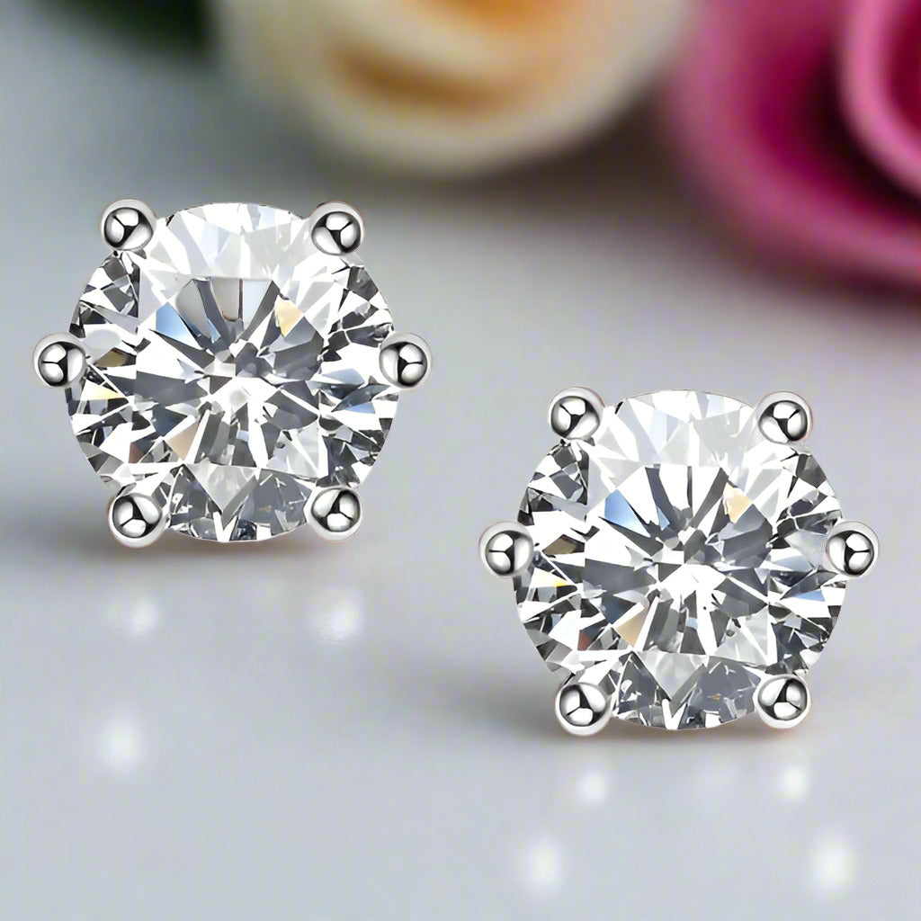 2.0 Carat Round Cut Diamond Stud Earrings-Black Diamonds New York