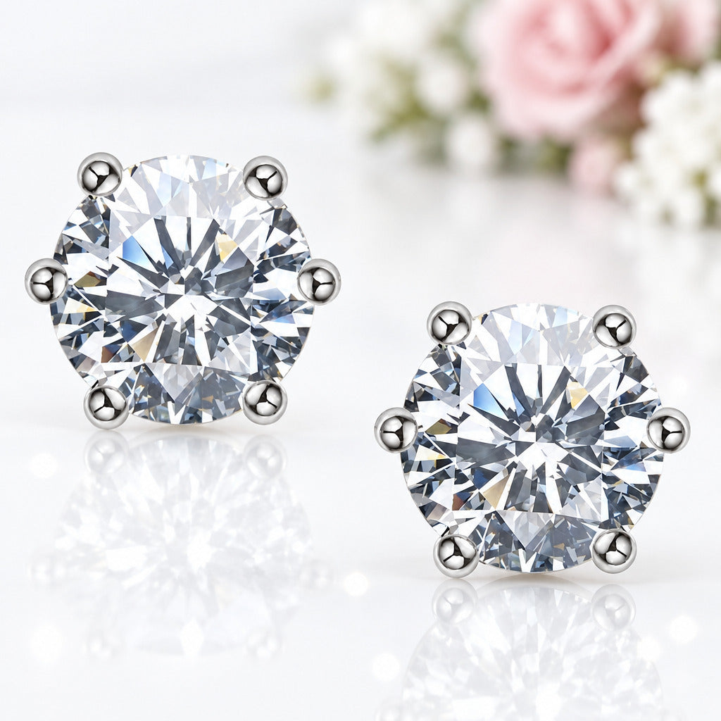 2.0 Carat Round Cut Diamond Option Stud Earrings-Black Diamonds New York