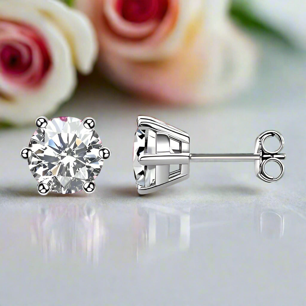 2.0 Carat Round Cut Diamond Stud Earrings-Black Diamonds New York