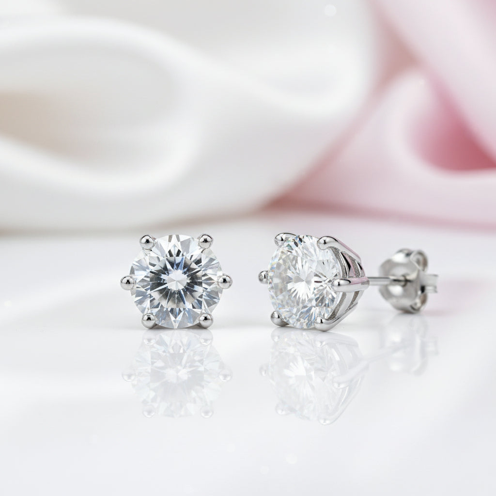 2.0 Carat Round Cut Diamond Option Stud Earrings-Black Diamonds New York