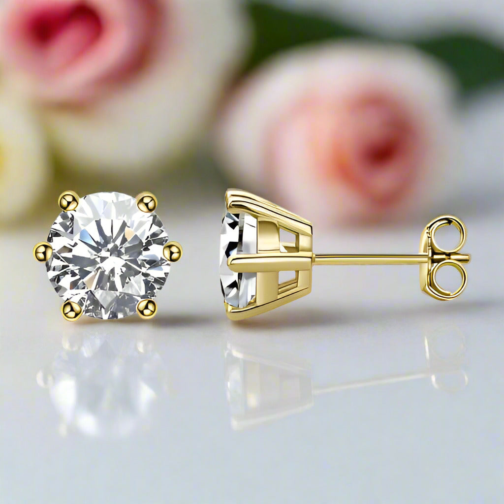 2.0 Carat Round Cut Diamond Stud Earrings-Black Diamonds New York