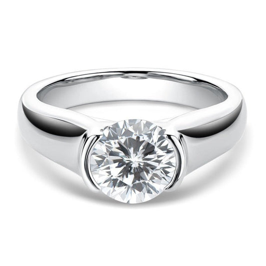 2.0 ct Round Cut Moissanite Elegant Engagement Ring-Black Diamonds New York