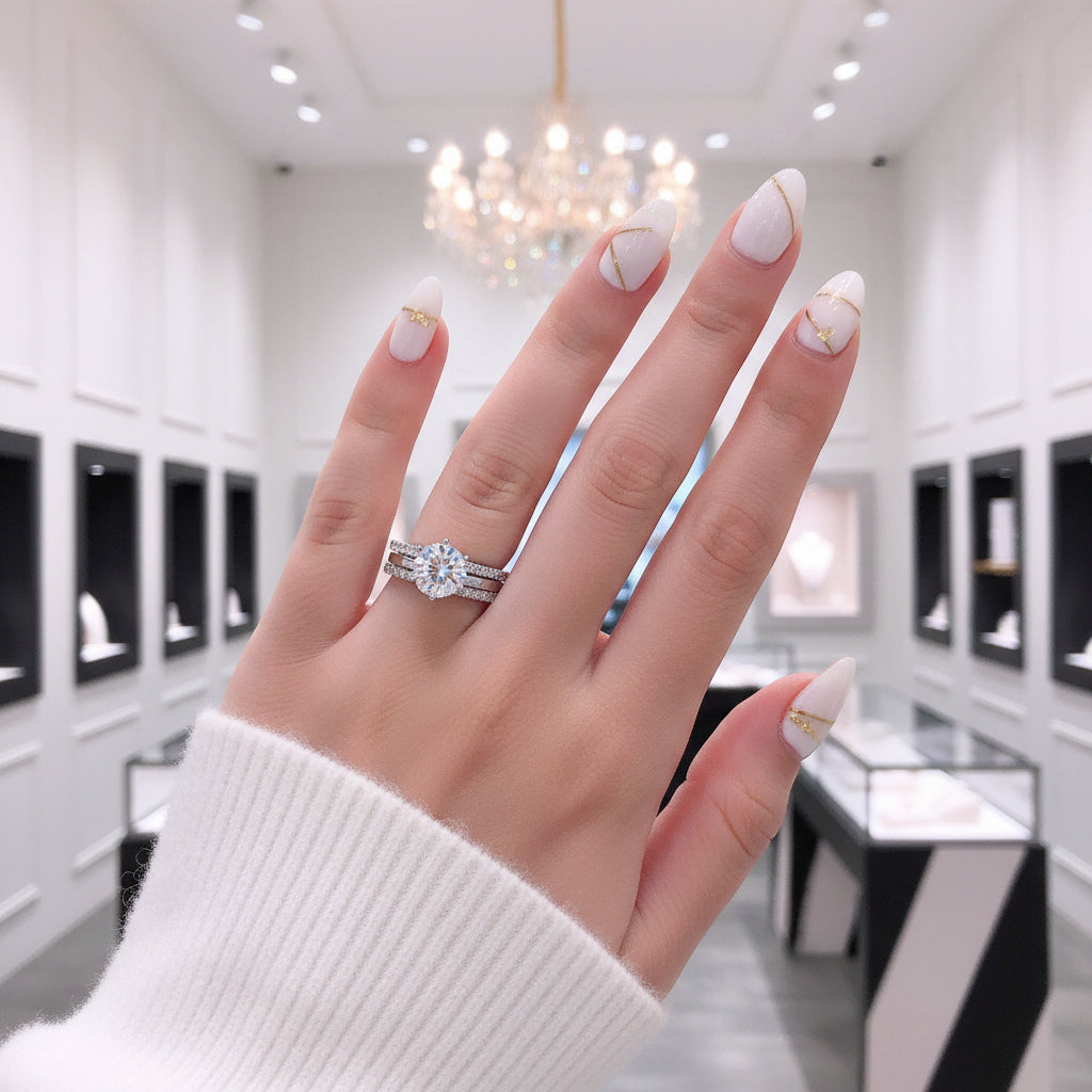 2.0Ct 8mm 6 Prong Diamond Stacking Solitaire Ring Set-Black Diamonds New York