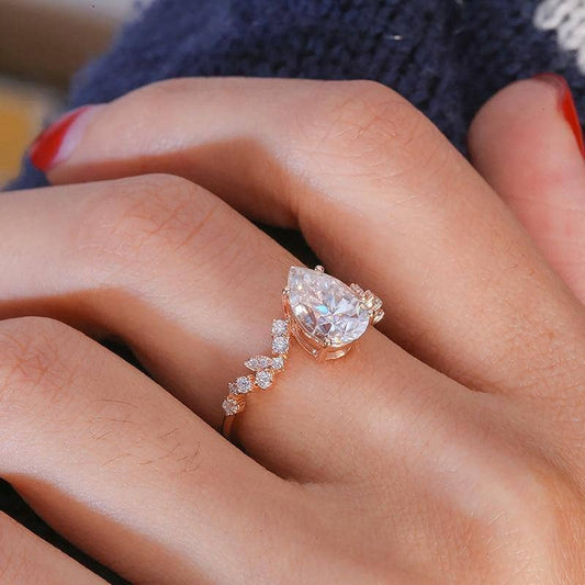 2.0ct Brilliant Cut Moissanite Halo Engagement Ring - Black Diamonds New York