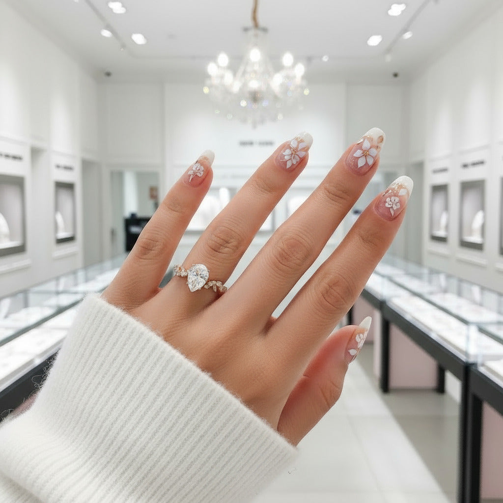 2.0ct Brilliant Cut Diamond Halo Engagement Ring-Black Diamonds New York