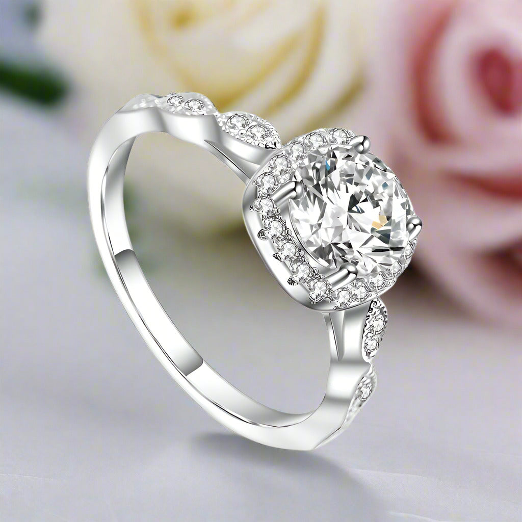 2.0ct Pave Diamond Vintage Engagement Ring-Black Diamonds New York