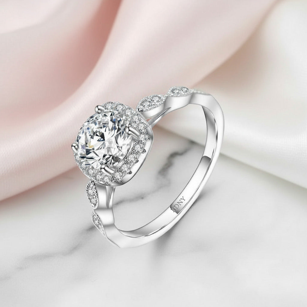 2.0ct Pave Diamond Option Vintage Engagement Ring-Black Diamonds New York