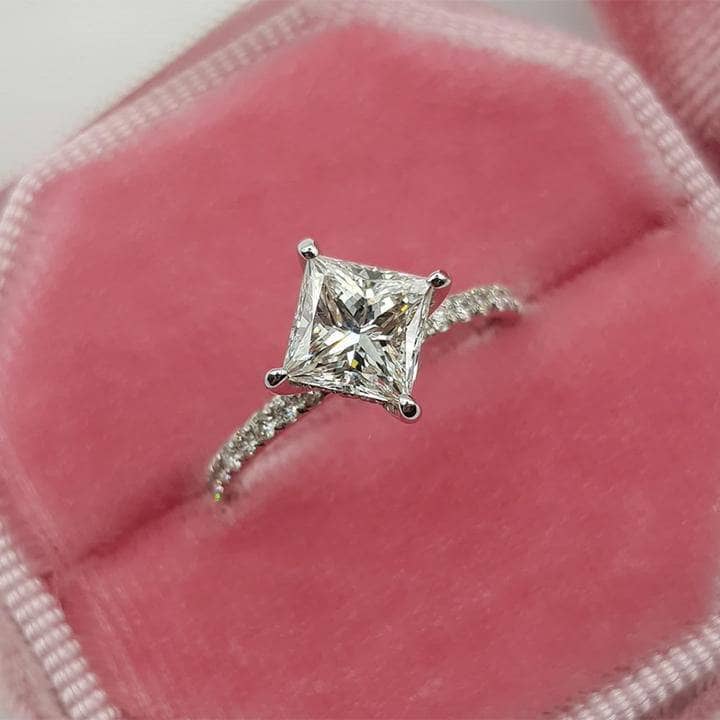 2.0ct Princess Cut Engagement Ring-Black Diamonds New York