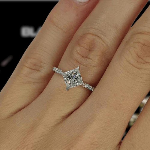 5.5 Ctw Solitaire Princess-Cut Engagement Ring in 18K Gold – Luxe VVS  Jewelers