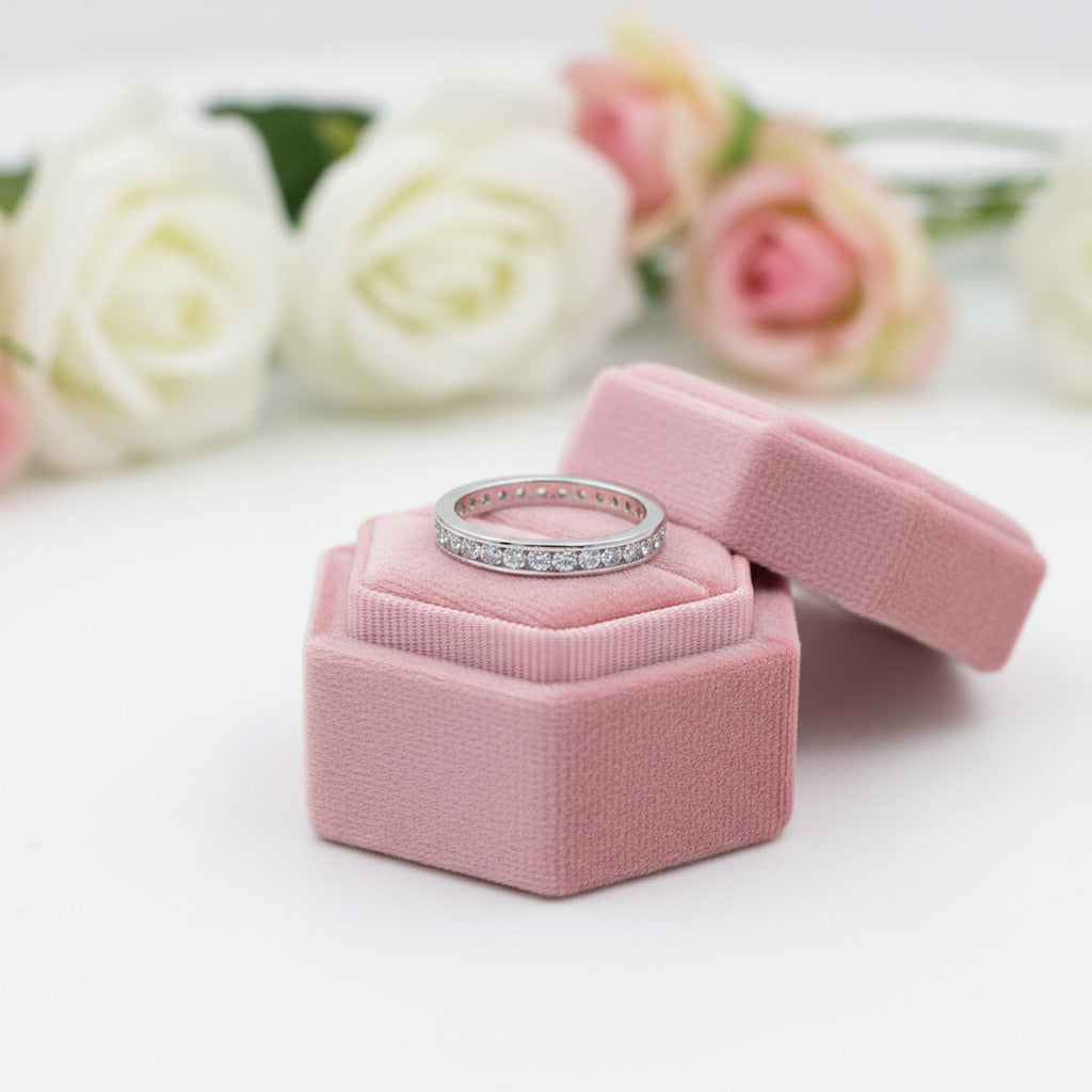 2.0mm Diamond Round Channel Eternity Ring-Black Diamonds New York