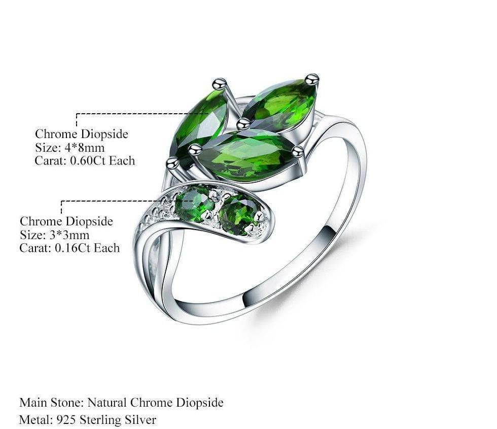 2.15ct Natural Chrome Diopside Gemstone Ring-Black Diamonds New York