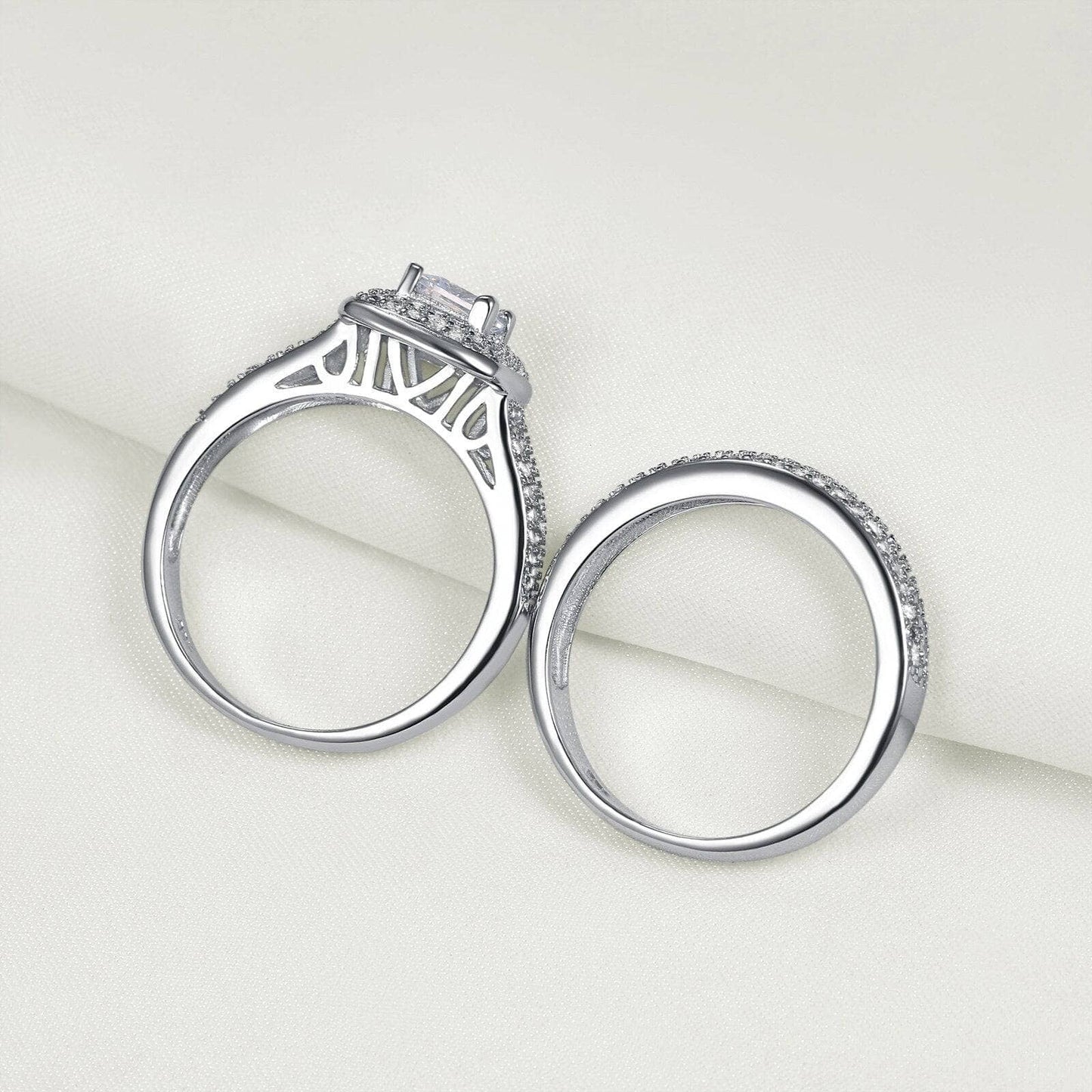 2.26 Ct Princess Cut EVN Stone Engagement Ring Bridal Set-Black Diamonds New York