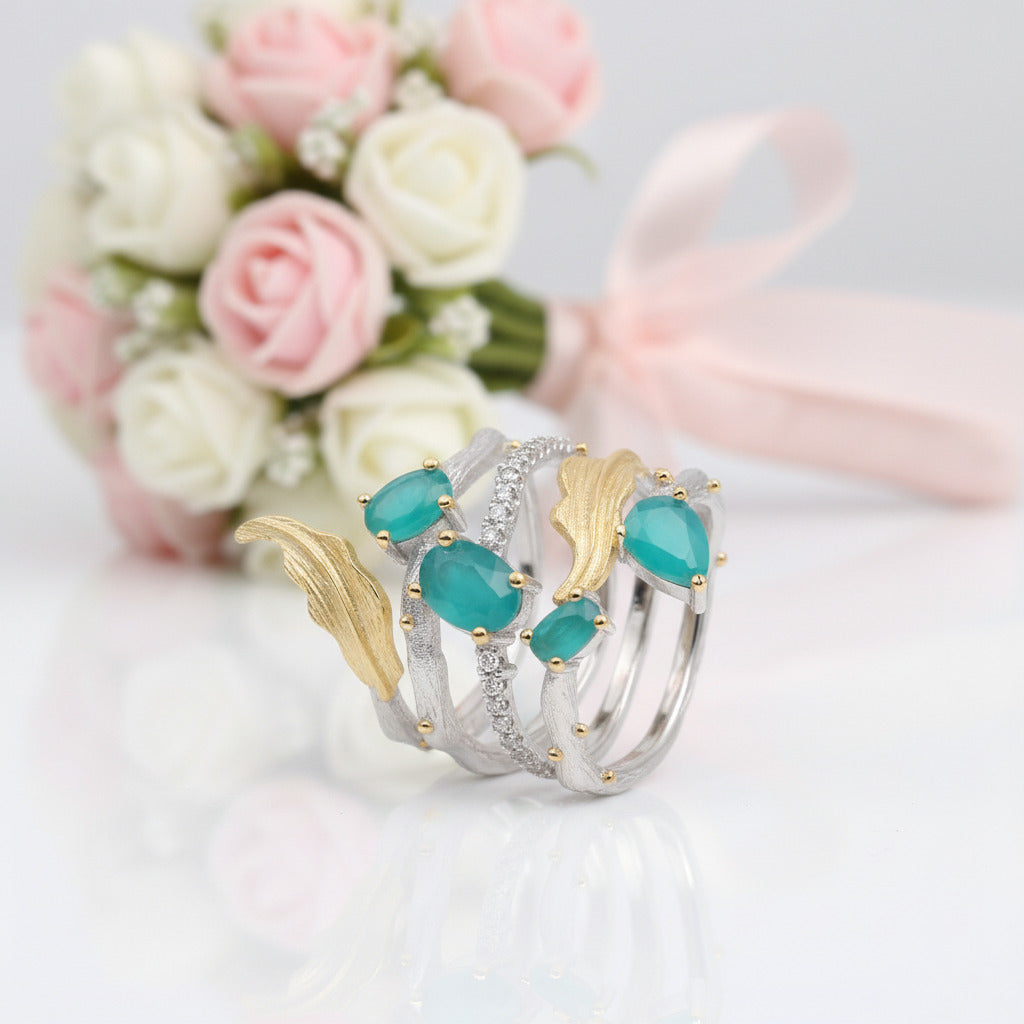 2.26Ct Gemstone Bohemian Ring-Black Diamonds New York