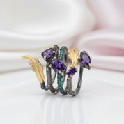 2.26Ct Gemstone Bohemian Ring-Black Diamonds New York