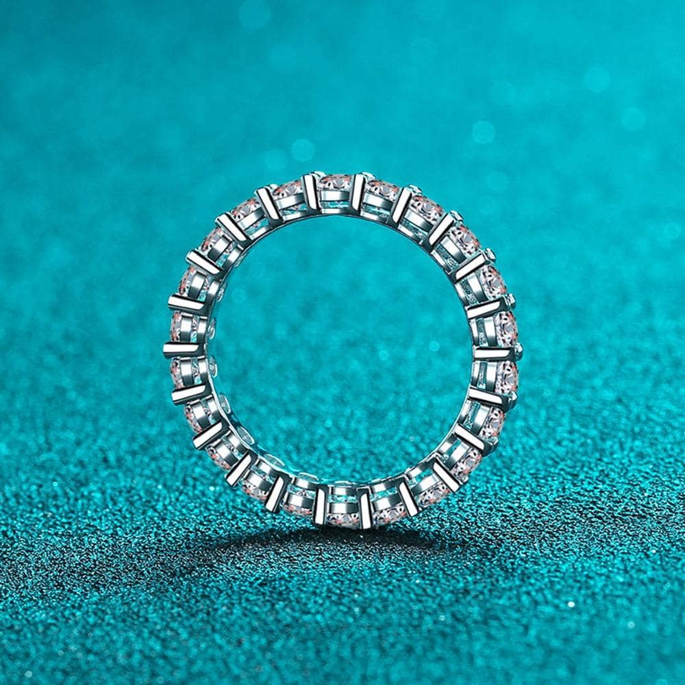 2.2ct Circle 3mm Full Brilliant Moissanite Ring-Black Diamonds New York