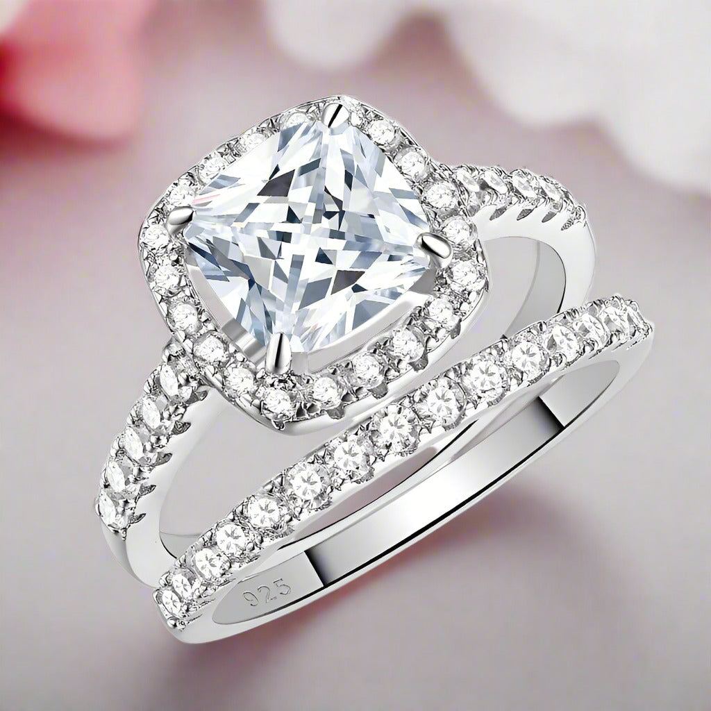 2.2ct Cushion Cut Diamond Ring Set-Black Diamonds New York