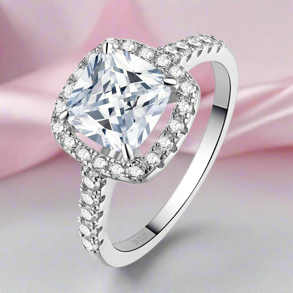 2.2ct Cushion Cut Diamond Ring Set-Black Diamonds New York