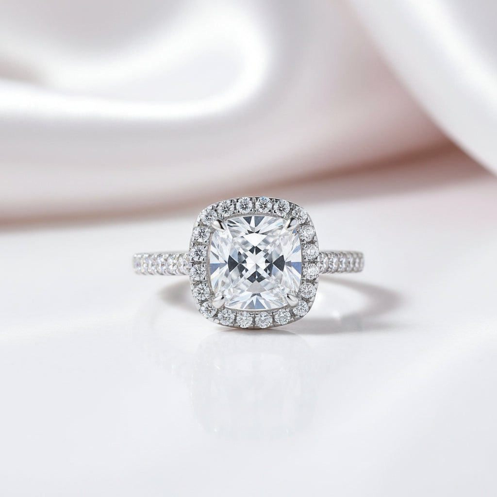 2.2ct Cushion Cut Diamond Option Ring Set-Black Diamonds New York
