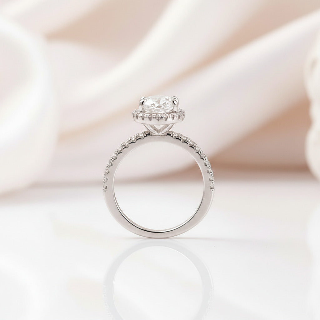 2.2ct Diamond Option Pear Cut Halo Engagement Ring-Black Diamonds New York