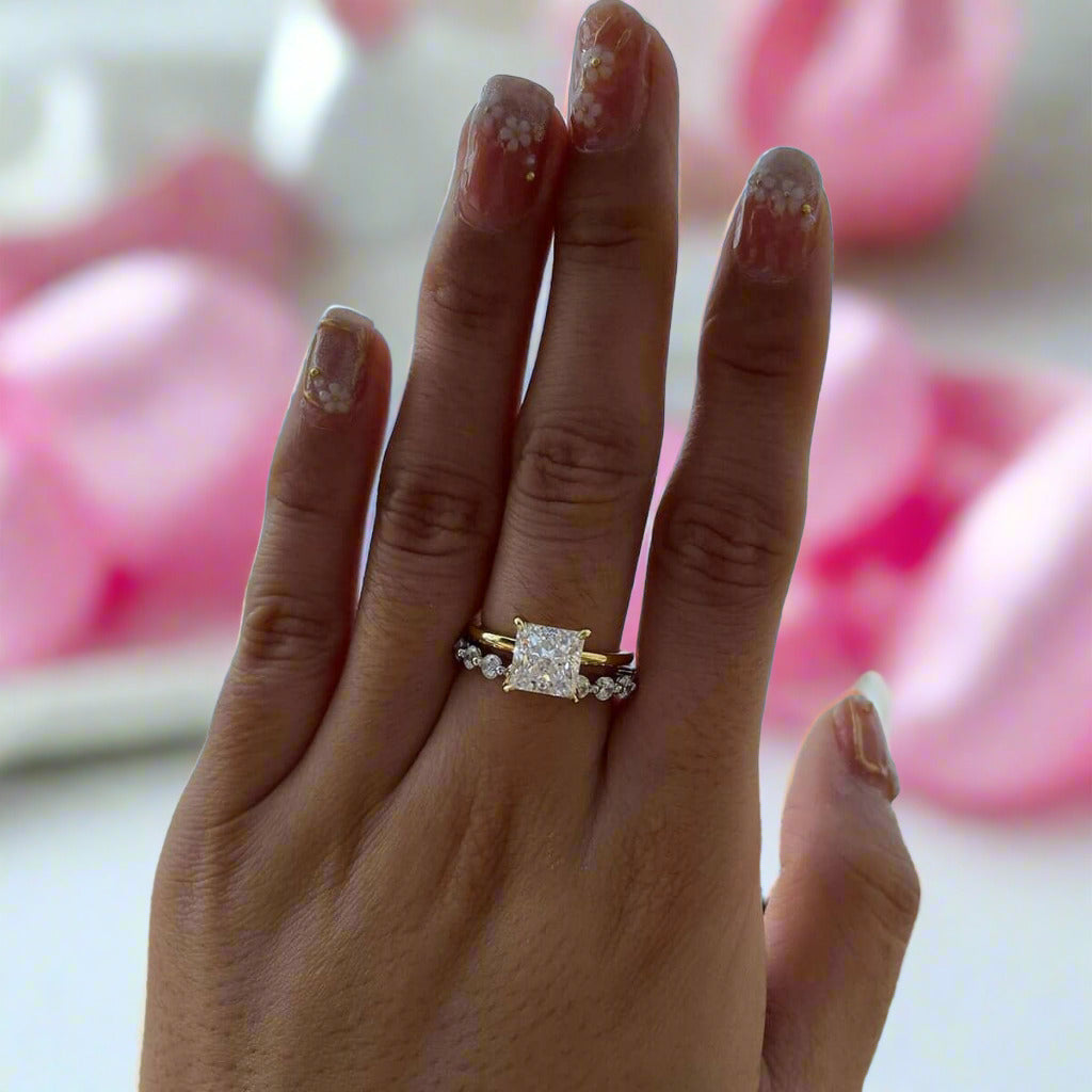 Gold princess cut diamond Clearance