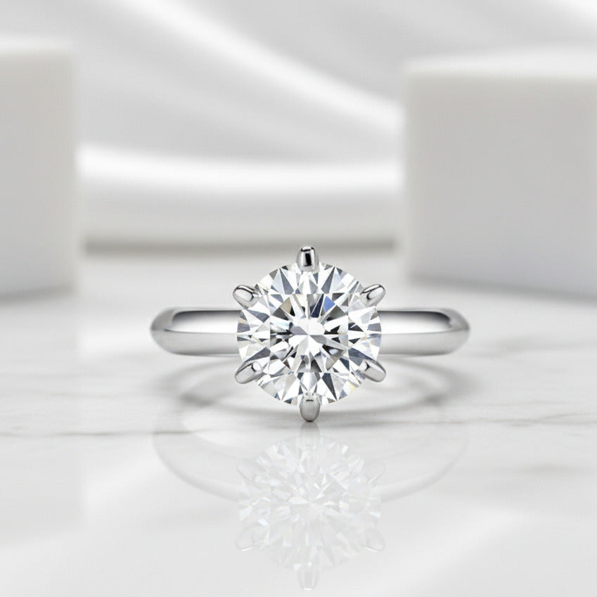 2.5ct Diamond 9mm 6 Claws Ring-Black Diamonds New York