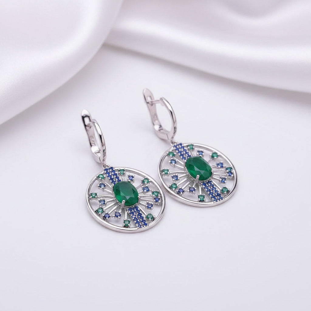 2.5Ct Natural Agate Gemstone Drop Earrings-Black Diamonds New York