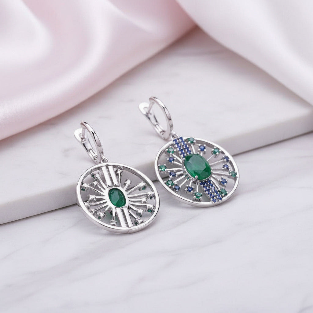 2.5Ct Natural Agate Gemstone Drop Earrings-Black Diamonds New York