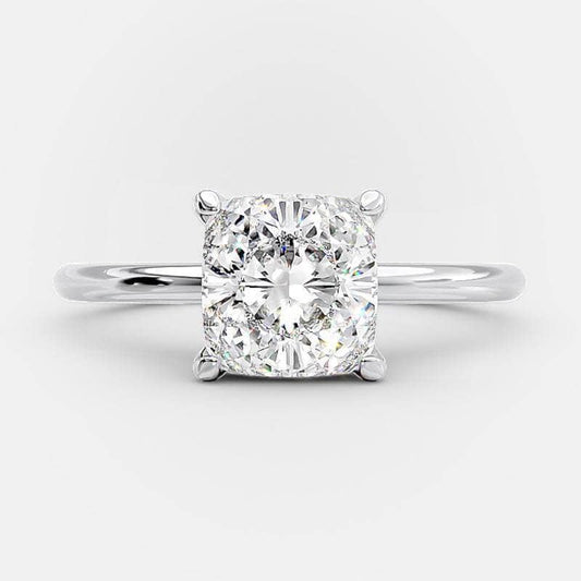 2.5 Carat Princess Cut Certified Moissanite Engagement Ring - Black Diamonds New York