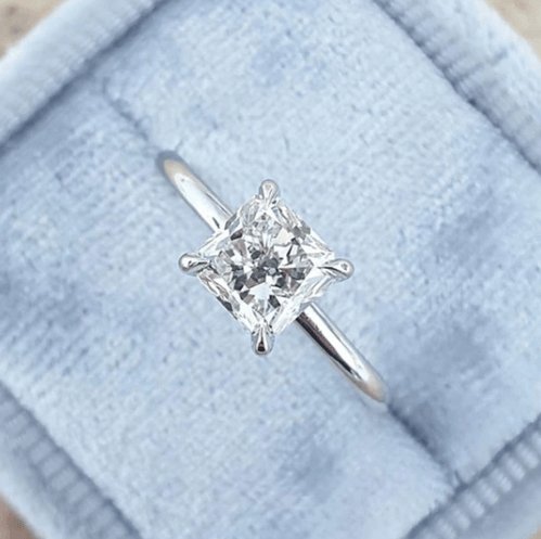 2.5ct Princess-Cut Moissanite Engagement Ring-Black Diamonds New York