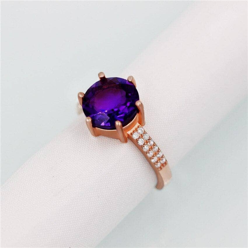 2.5ct Purple Amethyst Rose Gold Ring
