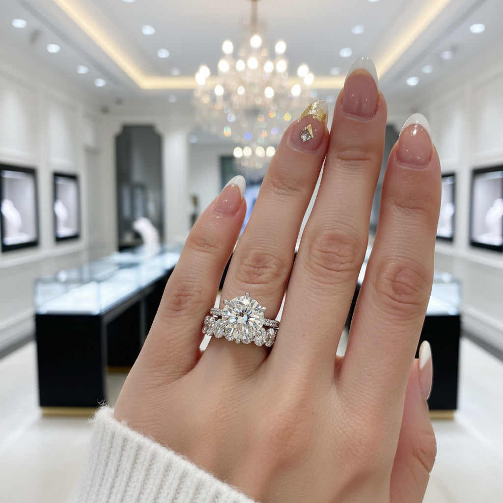 2.5ct Round Cut Simulated Diamond Options Ring Set-Black Diamonds New York